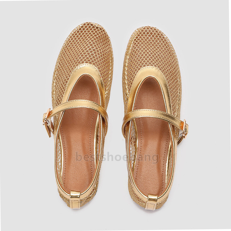designer sandals mesh hollow flats heels summer sandal light breathable women shoes mary jane elegant comfort ballet walking shoes