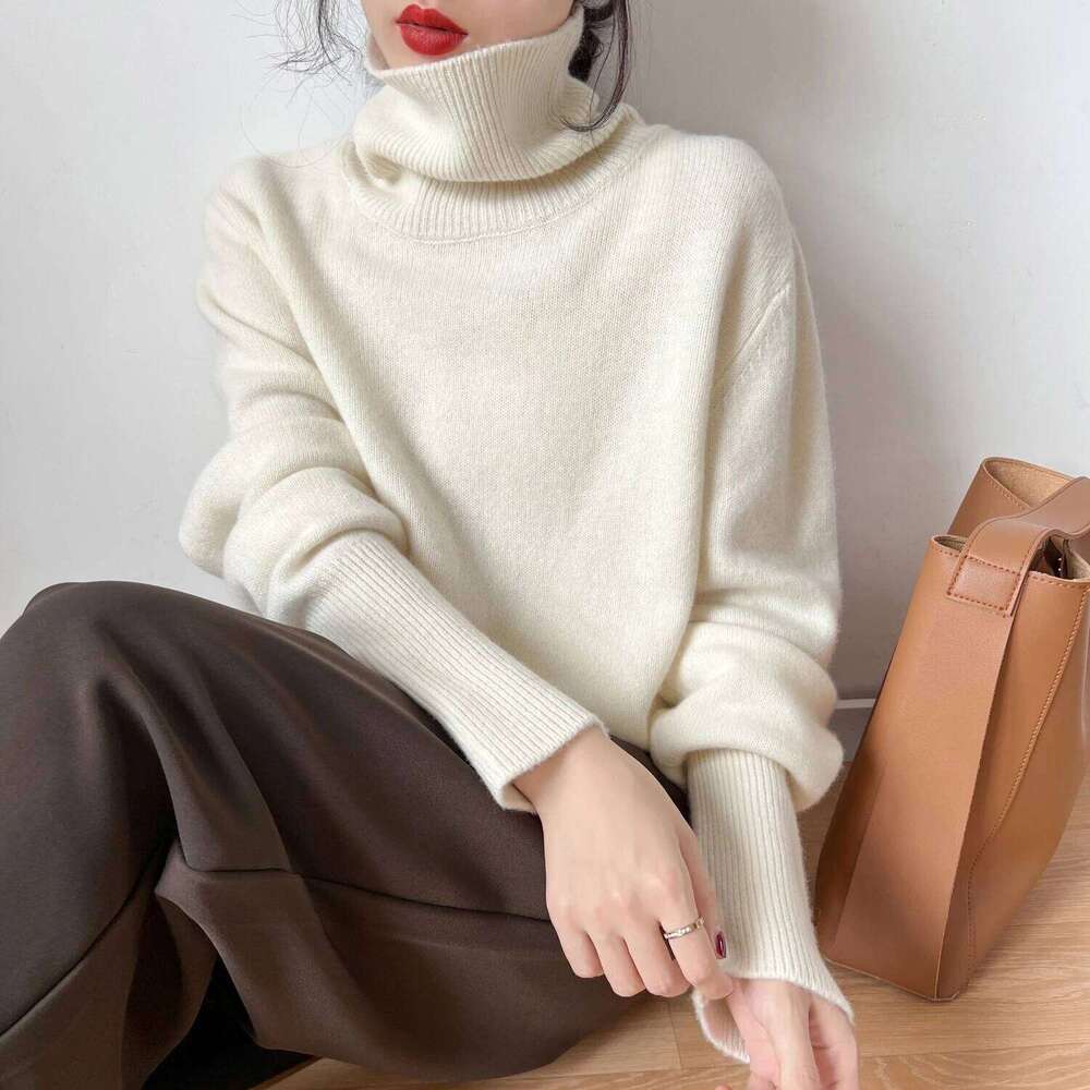 Women Jumper Female Pullover Long Sleeve Casual Turtleneck Autumn Winter Cashmere Sweater