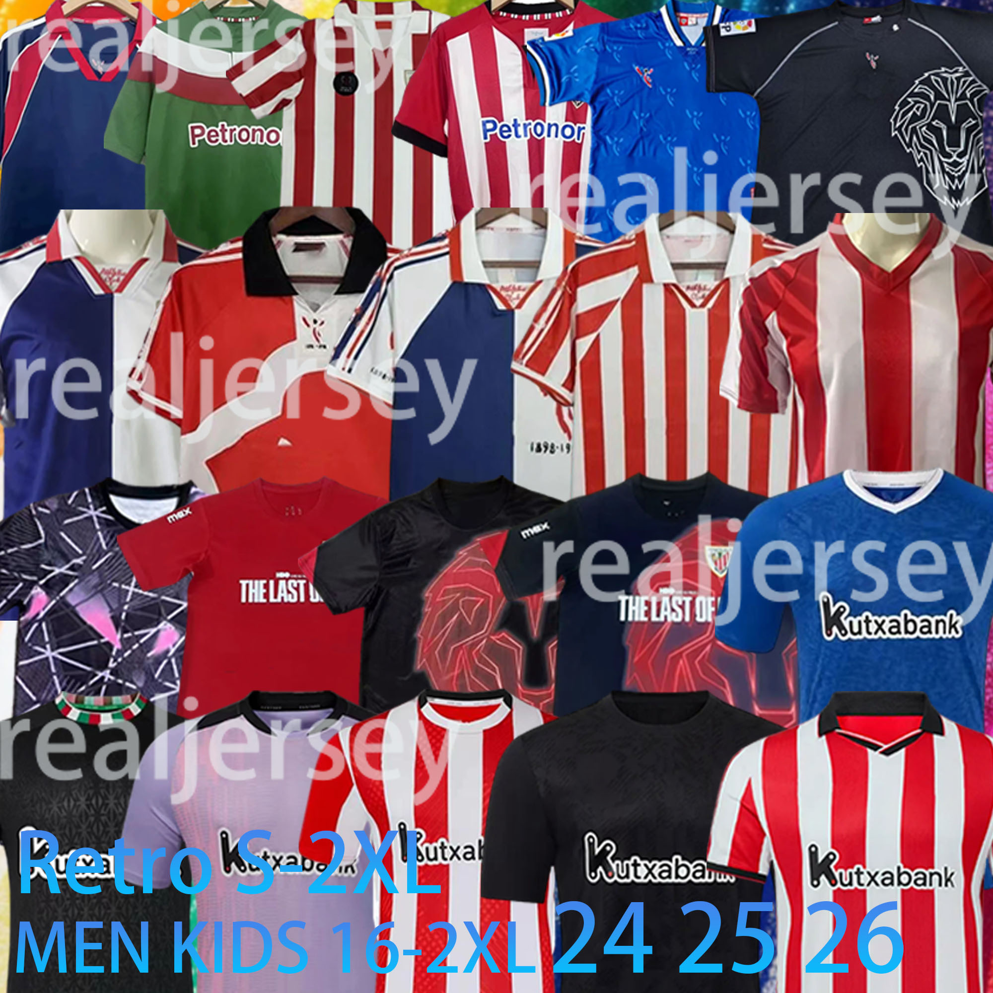 2025 2026 Bilbao Soccer Jerseys retro 1984 1995 97 98 99 01 03 08 2011 12 GURUZETA Centenary Athletic Football Shirts 24 25 26 Men Kids Kits WILLIAMS O.SANCET SIMON UNAI