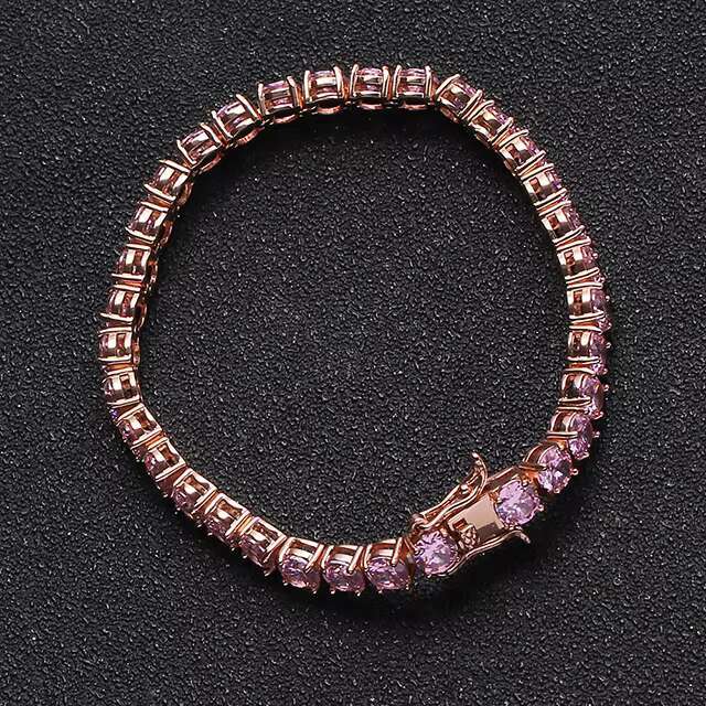 OACOCA 3mm 4mm 5mm Tennis Chain Bracelet pink Tennis Bracelet