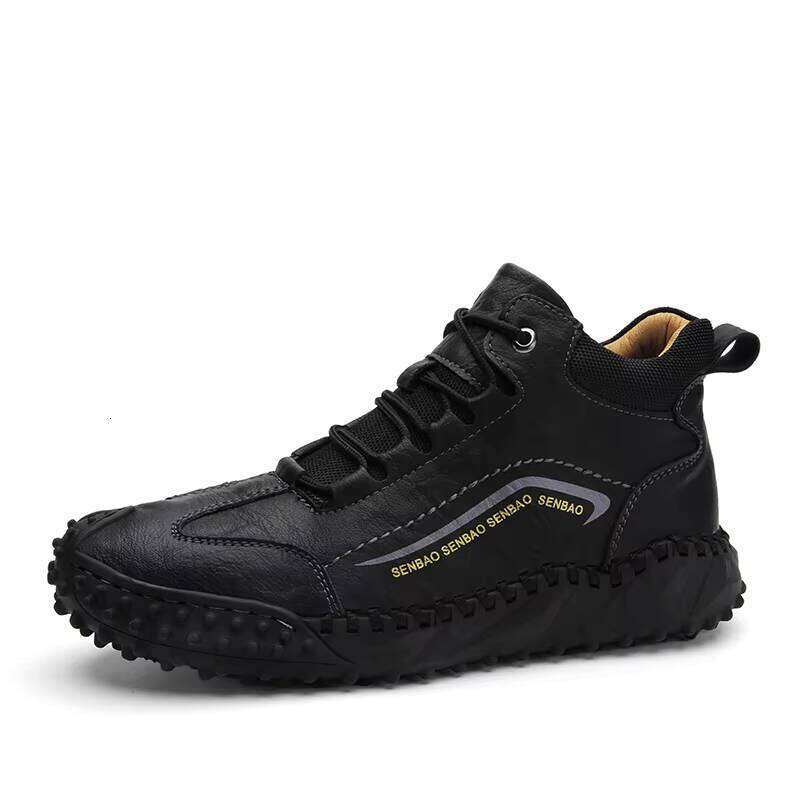 Trend Style Boots Wear-resistant Men Casual Hot Sale Fashion Rubber Winter Leather Shoes