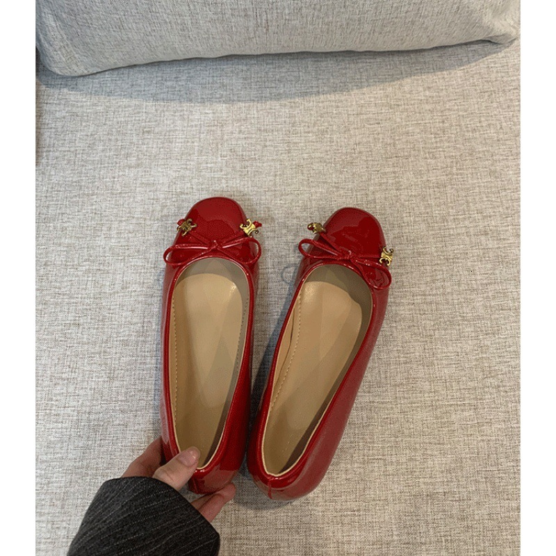 sandal New Spring French Style Petite Height Increasing Flat For Women With Bowknot Ballet Flats Square Toe Shallow Mouth Single Shoes Ddmysaturn