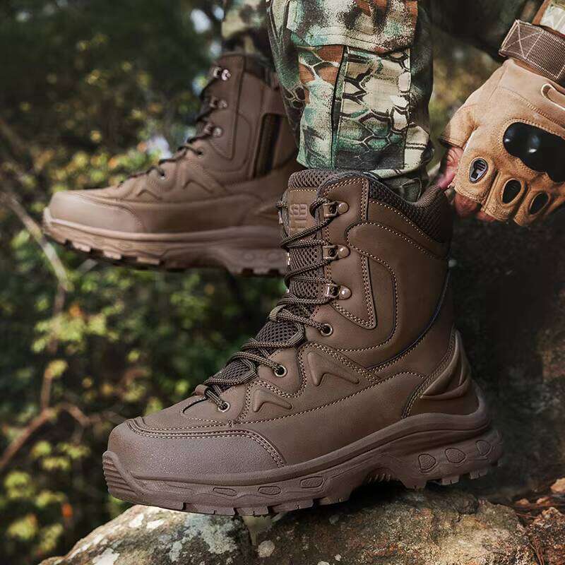 New Outdoor Mountaineering High Top Fashion Sports Large Size Men Waterproof Hiking Shoes