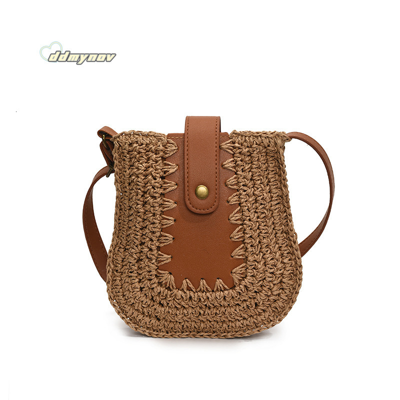 2025 New Summer Straw Small Stylish Versatile Crossbody Fashionable Woven Shoulder Bag ddmynov