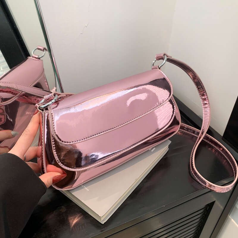 High-Quality Texture for Women 2024 Summer New Shiny Underarm Fashion Simple Ladies Shoulder Crossbody Bag GUHUISHU
