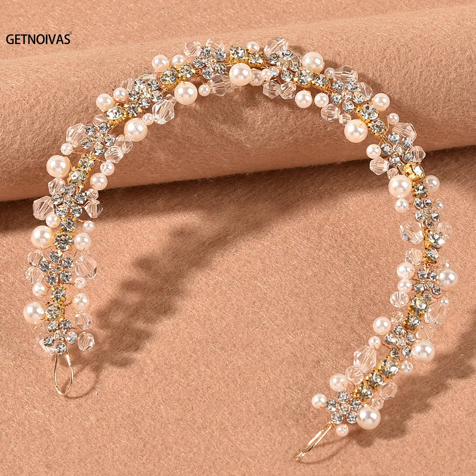 Bridal Wedding Headbands Full Pearl and Rhinestones Tiaras Hairbands For Women Bride Bridal Wedding Hair Accessories Jewelry 250610