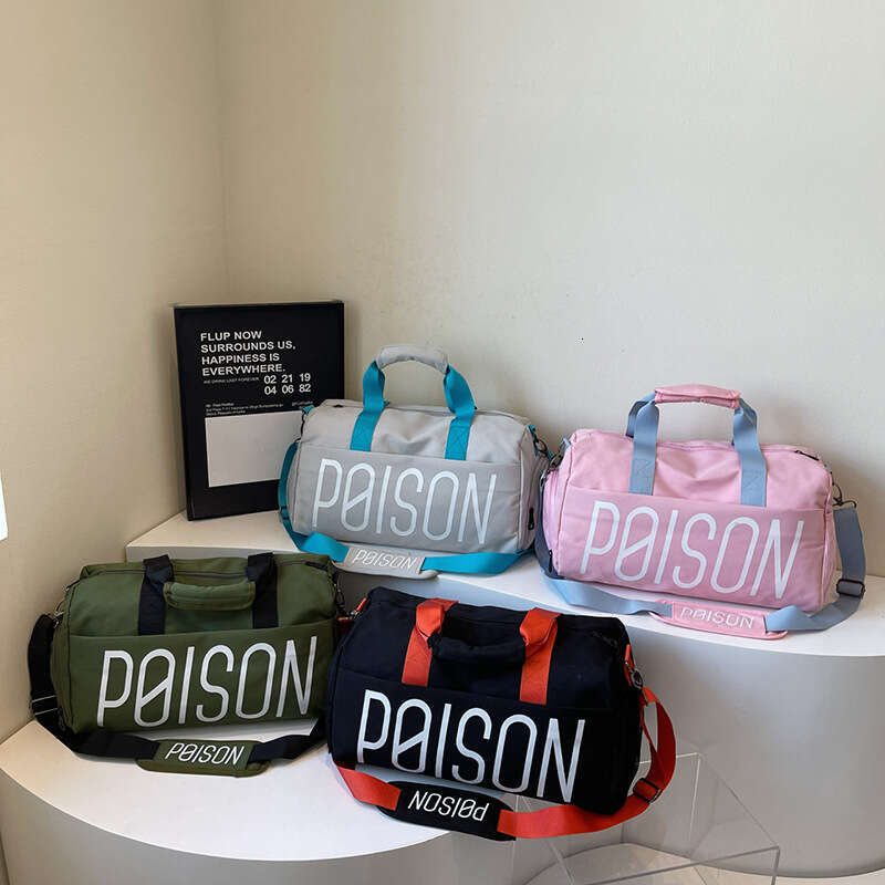 Korean Style Crossbody Baseball Color Block Handheld Large Capacity Cylinder Sports Mommy Travel Bag