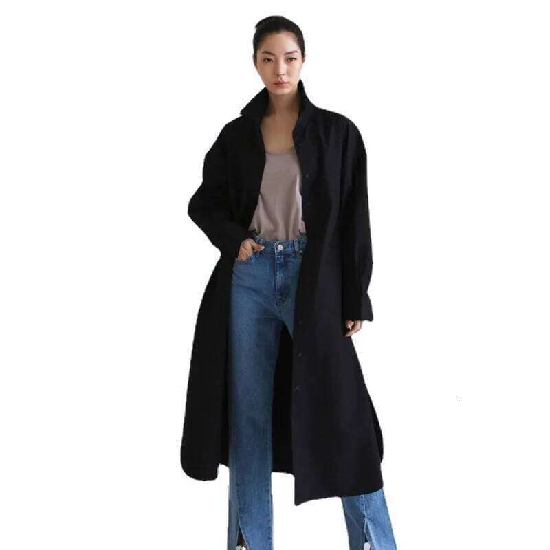 Spring Autumn Sleeve Single Button Casual Women's Long Loose Plus Size Fashionable Sunscreen Cotton Shirt