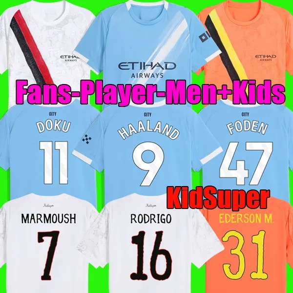 25 26 man city SOCCER JERSEYs BERNARDO DOKU SILVA fans player DE BRUYNE GRELISH 2025 Club World Cup football kit tops soccer shirt men kids kit sets