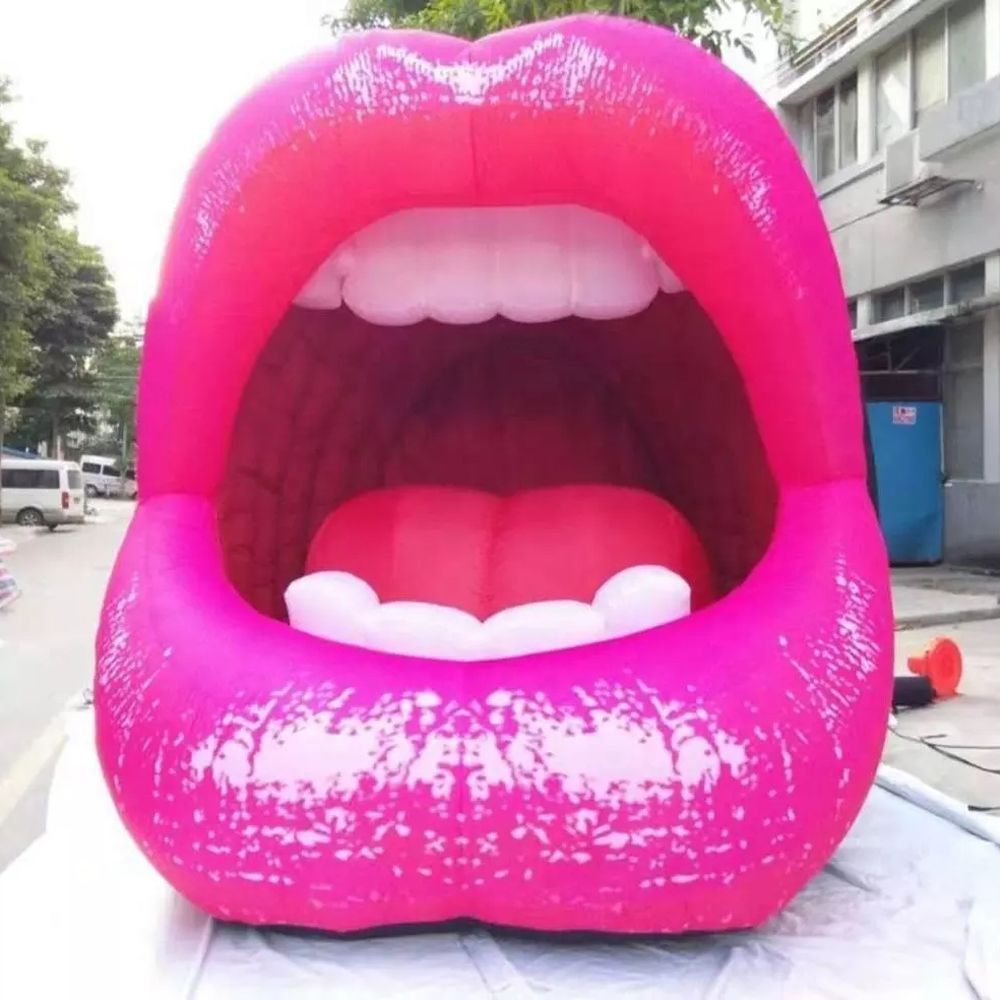 7mLx6mWx6mH (23x20x20ft) Amazing Giant Open Inflatable Mouth Model Red Sexy Lips Balloon Club Pub Party Event Decoration,Music Stage Decor Ideas