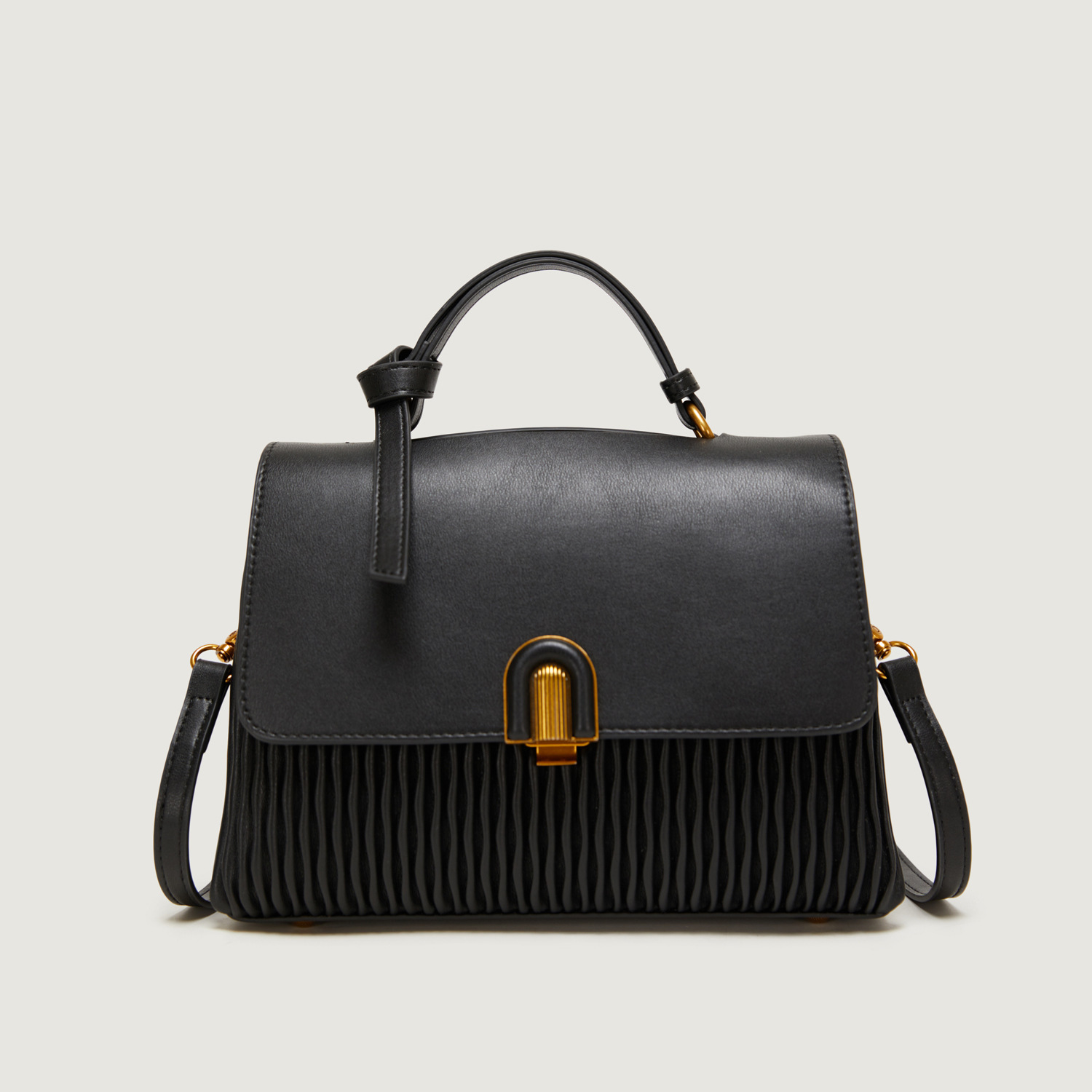 New Single Shoulder Women, Fashionable Pleated Large Capacity Handbag, Elegant Soft Leather Commuter Crossbody Bag for Women