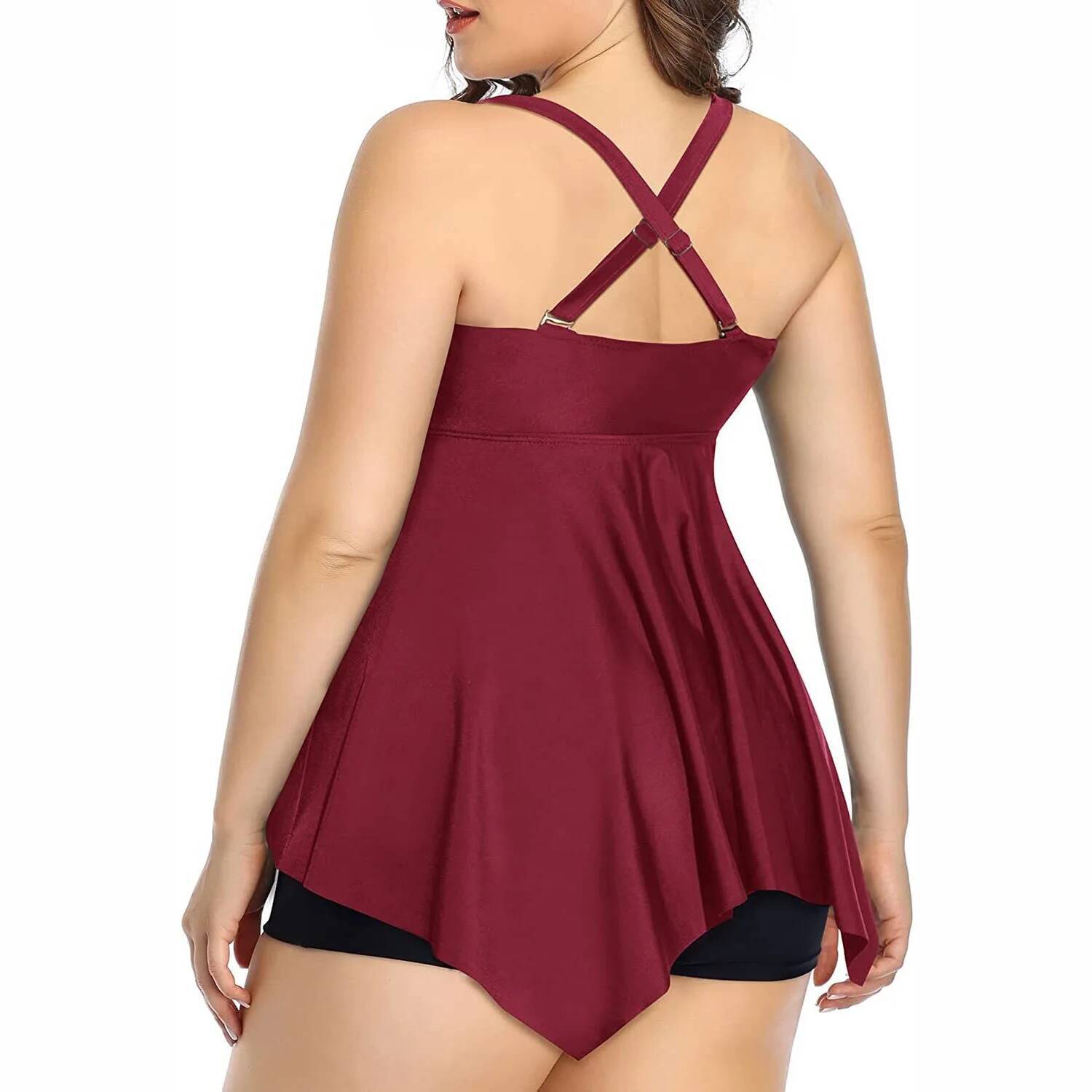 Large Tankini Swimsuit Women Vintage Bikini High Waist Plus Size Swimwear Beachwear Summer Female Bathing Suit Swimming Bathers