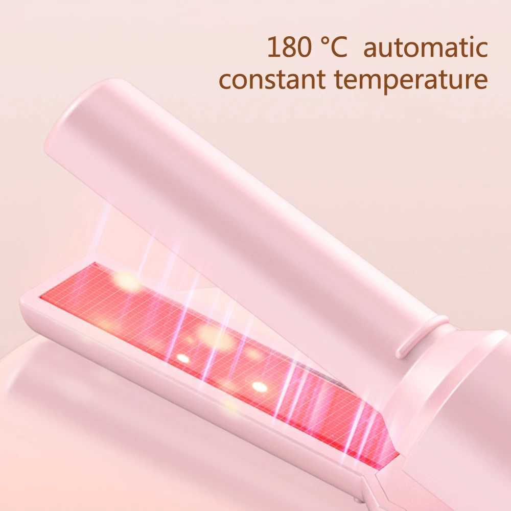 Mini Hair Straightener USB Rechargeable Straightening Iron Wireless Portable Titanium Plate Flat Iron For Travel Dual Voltage W250610
