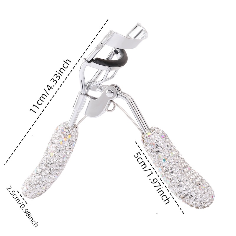 Wholesale Bling Rhinestone Eyelashes Curler Tweezer Portable Colorful Curling Eye Lashes Clip Cosmetic Beauty Makeup Tools