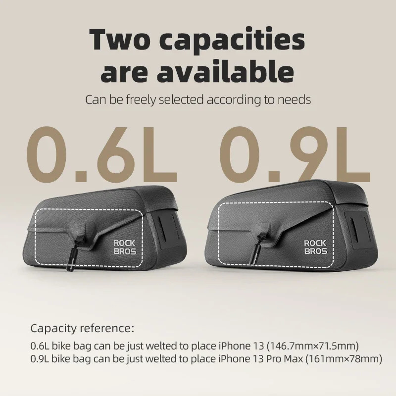 ROCKBROS Bike Top Tube Bag Magnetic Waterproof TPU Bike Frame Front Pack Mountain Bike Riding Storage Bag Cycling Accessories 250610