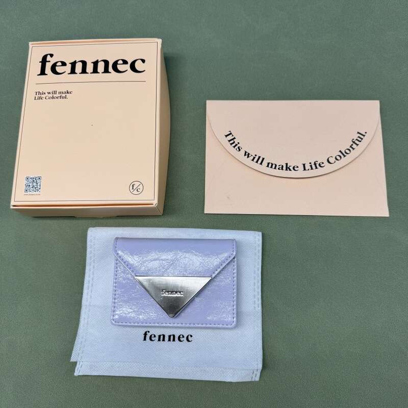 Korean Niche Fennec Patent Leather Classic Triangle Portable Card Coin Purse Multicolor Wallet ID Holder Trendy