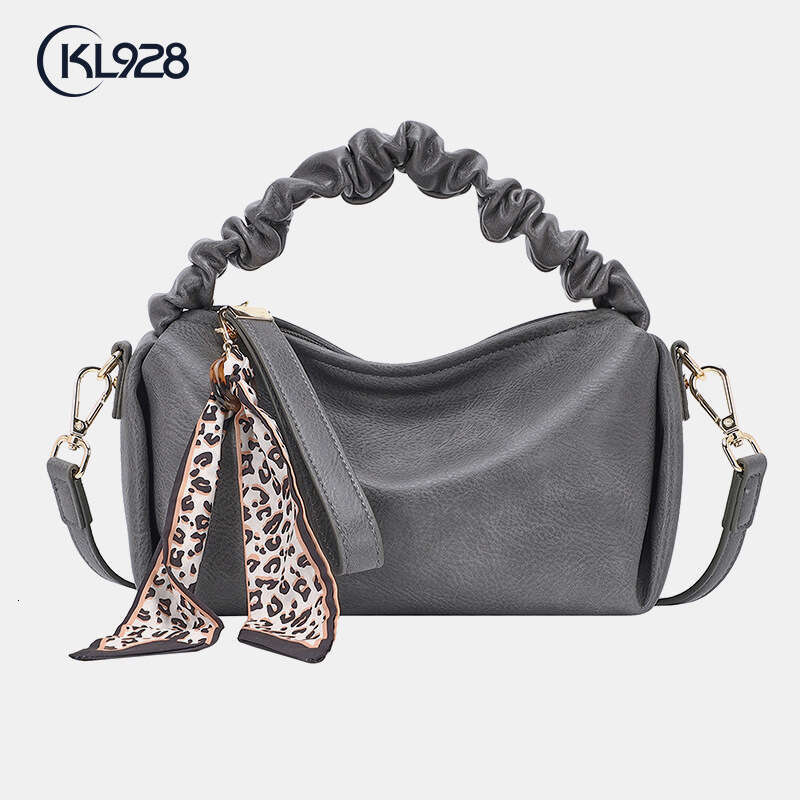 Women's Handbag Simple Fashion Leopard Print Pleated Shoulder Street Trend Daily Matching Crossbody Bag