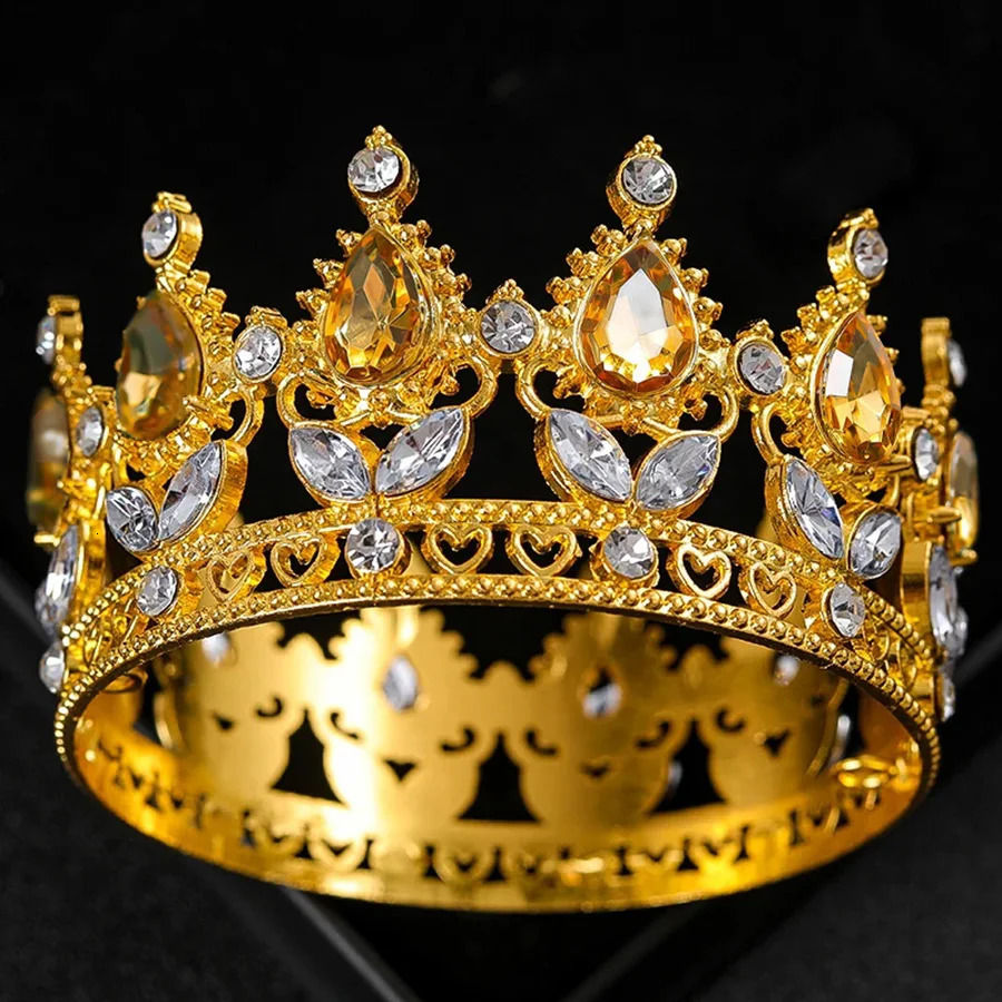 Baroque Crystal Tiaras And Crown Cake Topper Decorative Elegant Wedding Cake Princess Birthday Decoratio Party Supplies 250610