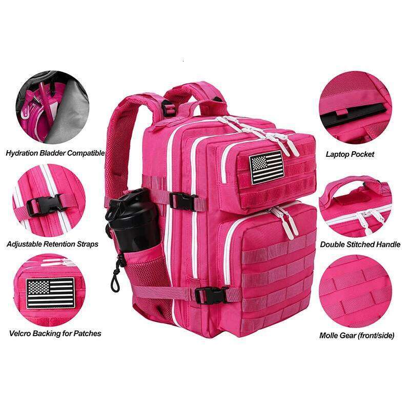 25L Tactical Backpack For Women Fiess Athlete Gym Bag Waterproof Outdoor Sports Travel Hiking Rucksack With Bottle Holder