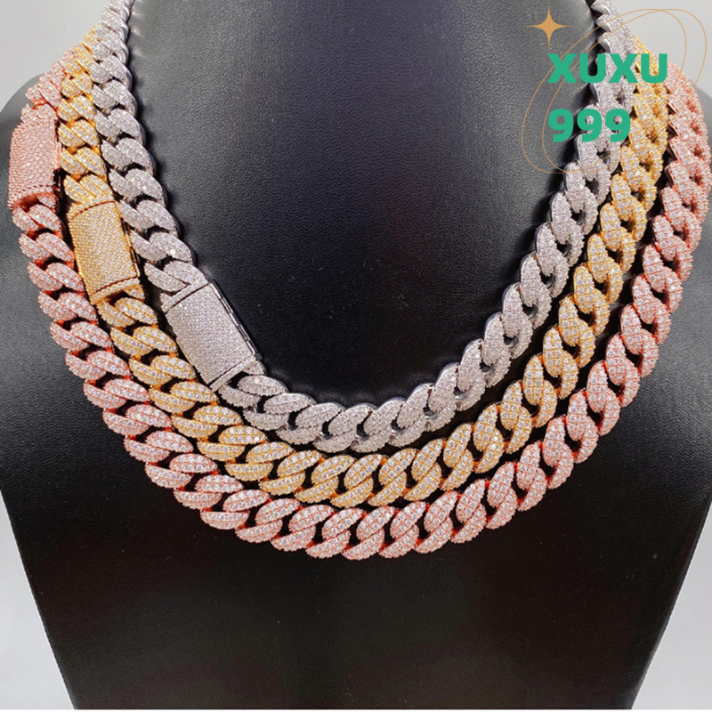 Hip-hop Necklace Fashion Personality Moissanite Mens Cuban Chain OACOCA