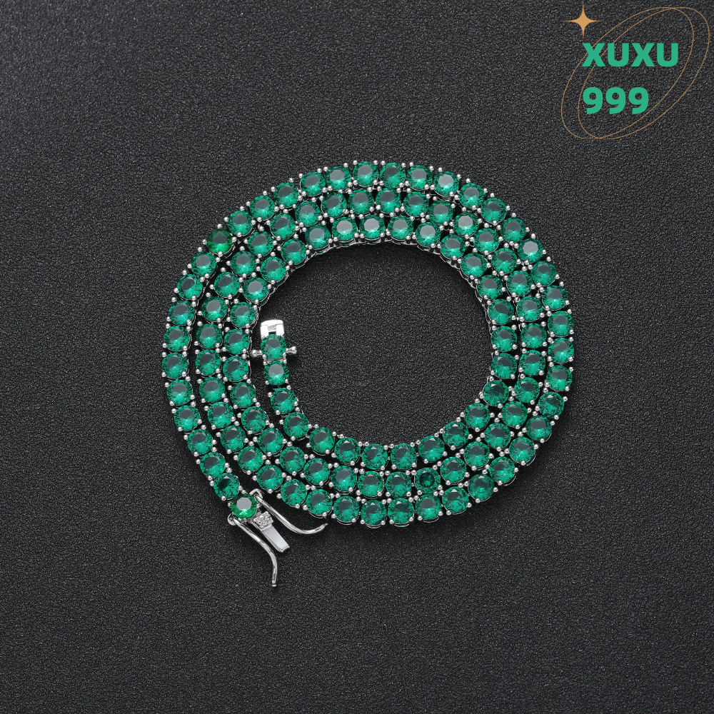 OACOCA Gold Plated Emerald Brass Diamond Necklace Hypoallergenic Womens Moissanite Necklace