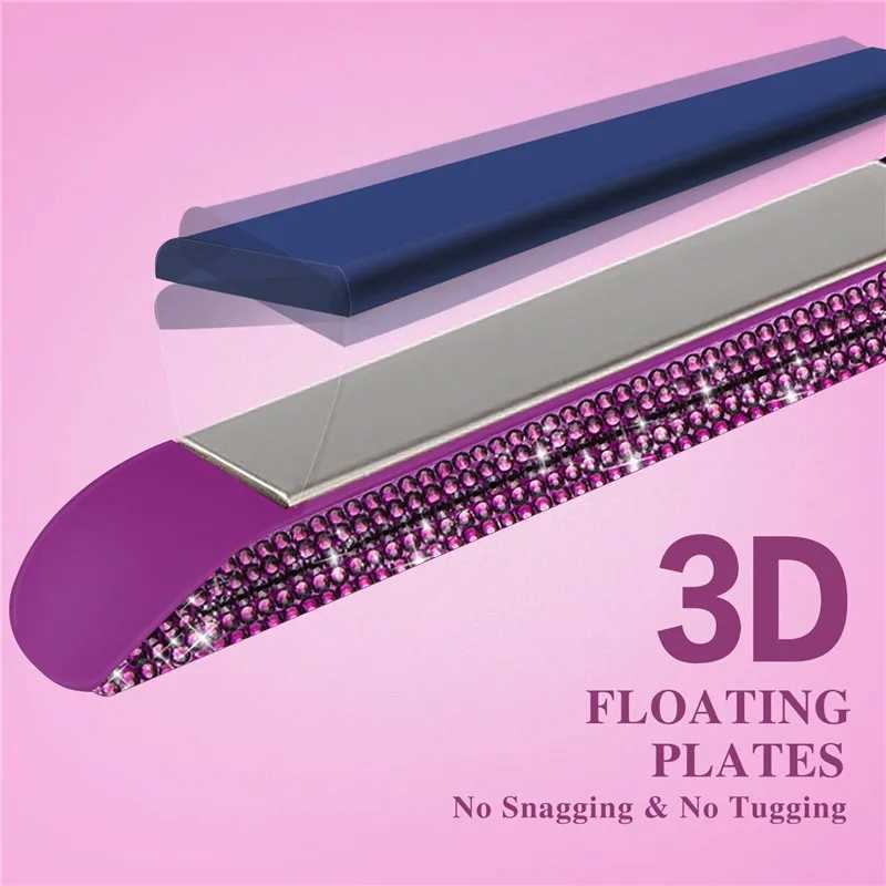 Hair Straightener Curler Bling Diamond Flat Iron Rhinestone Straightening Irons Professional High Heat 470 Salon Styling Tools W250610