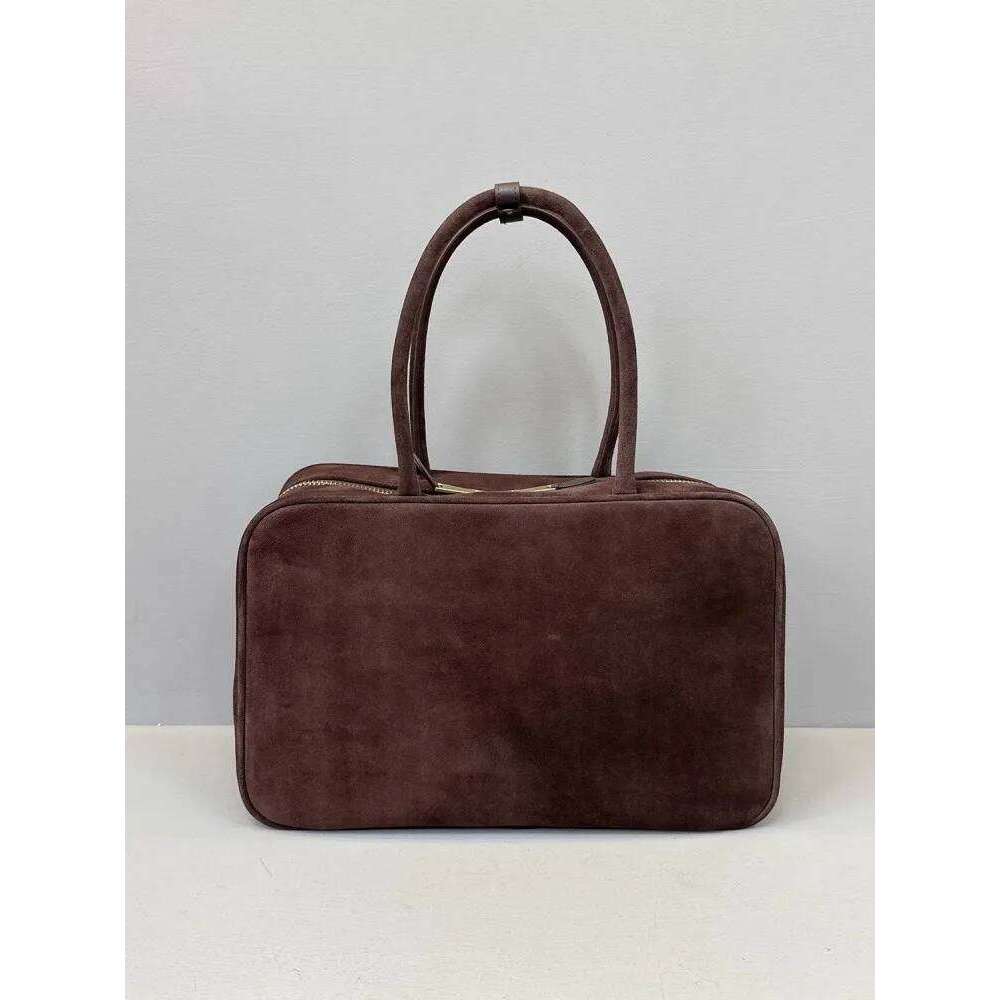 Autumn Winter Retro Suede Cowskin Tote Handbag Women Large Capacity Genuine Leather Armpit Bags Office Lady Single Shoulder Bag