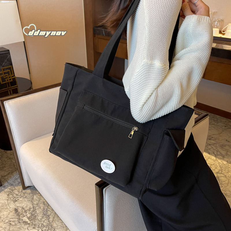 Single Shoulder Women, Large Capacity Versatile Canvas Simple Handbag for Students, Casual Crossbody Tutoring Bag, Mommy Bag ddmynov