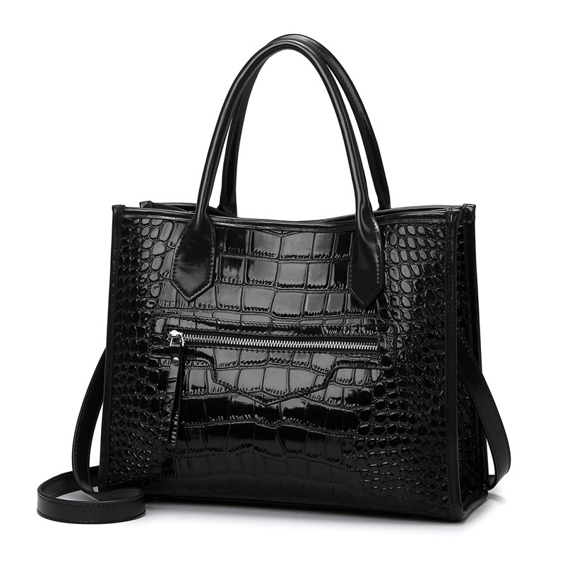 Tote American Style Crocodile Pattern High-end Fashion Commuter Bag Large Capacity Trade Handbag for Women