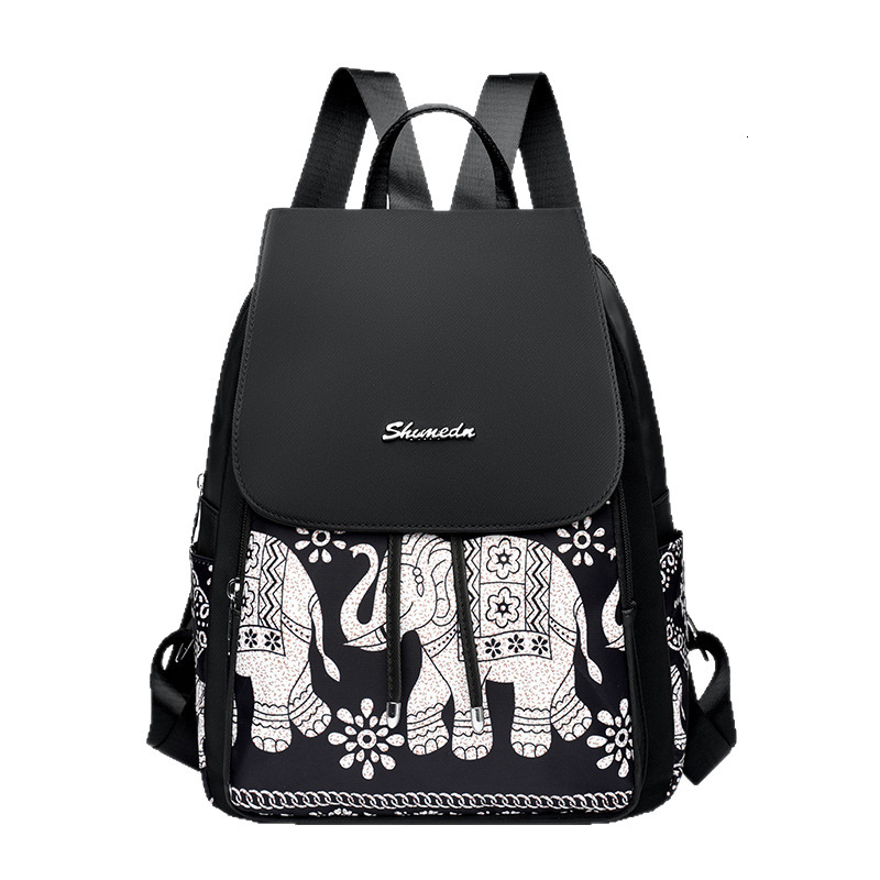 2025 New Women's Bag Moms Travel Large Capacity Ethnic Style Nylon Backpack for Middle-aged and Elderly Travelers