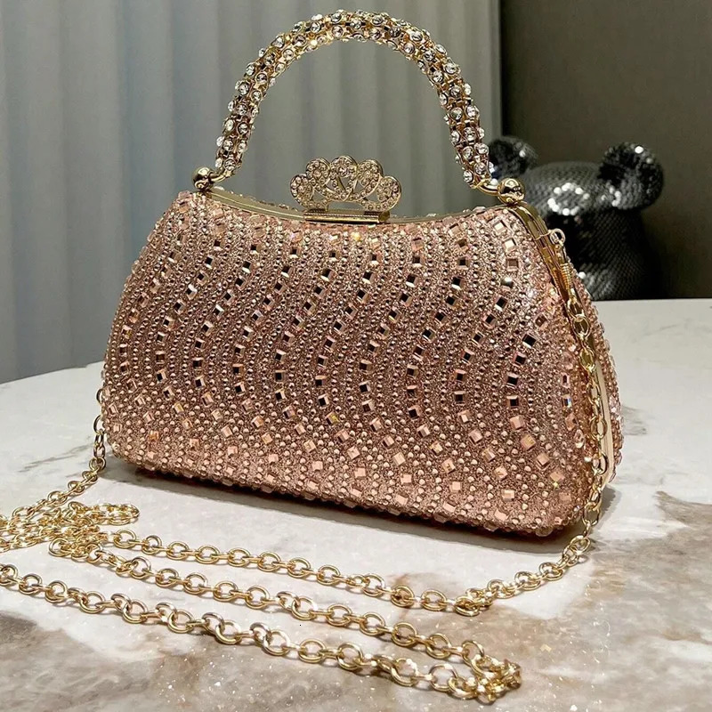 Fashion Diamonds Womens Handbags Full Rhinestone Party Clutch Bag Portable Tote Shoulder Messenger Bags 250606
