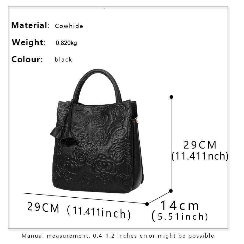 Aidrani 2024 Women's Fashion Genuine Leather Bag, Large Capacity Flower Patterned Brand Cowhide Bag