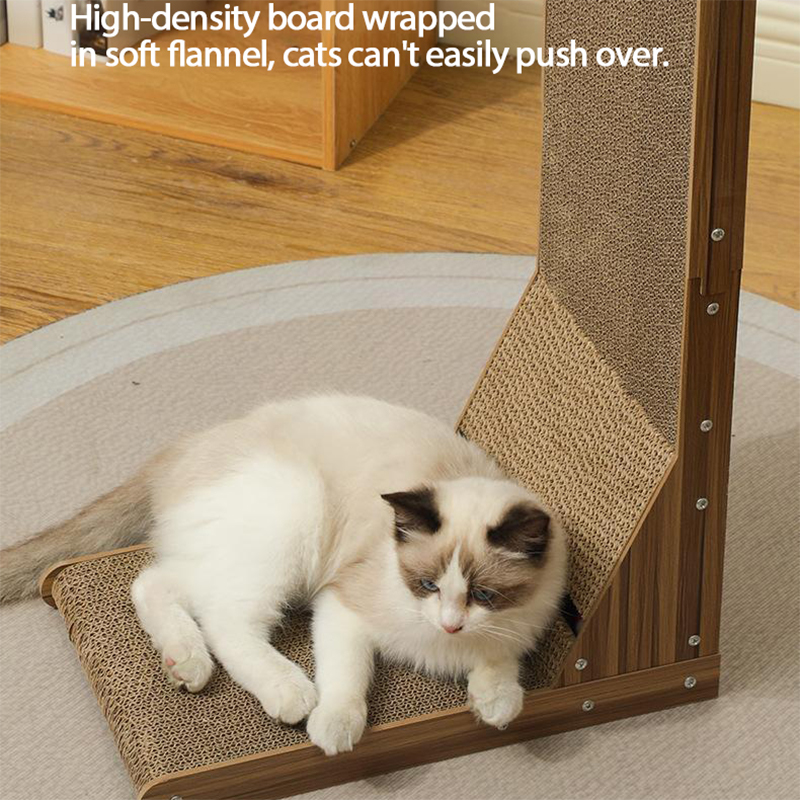 Cross border popular cat scratching board L-shaped vertical corrugated paper grinding claw artifact durable and non shedding cat scratching column sou