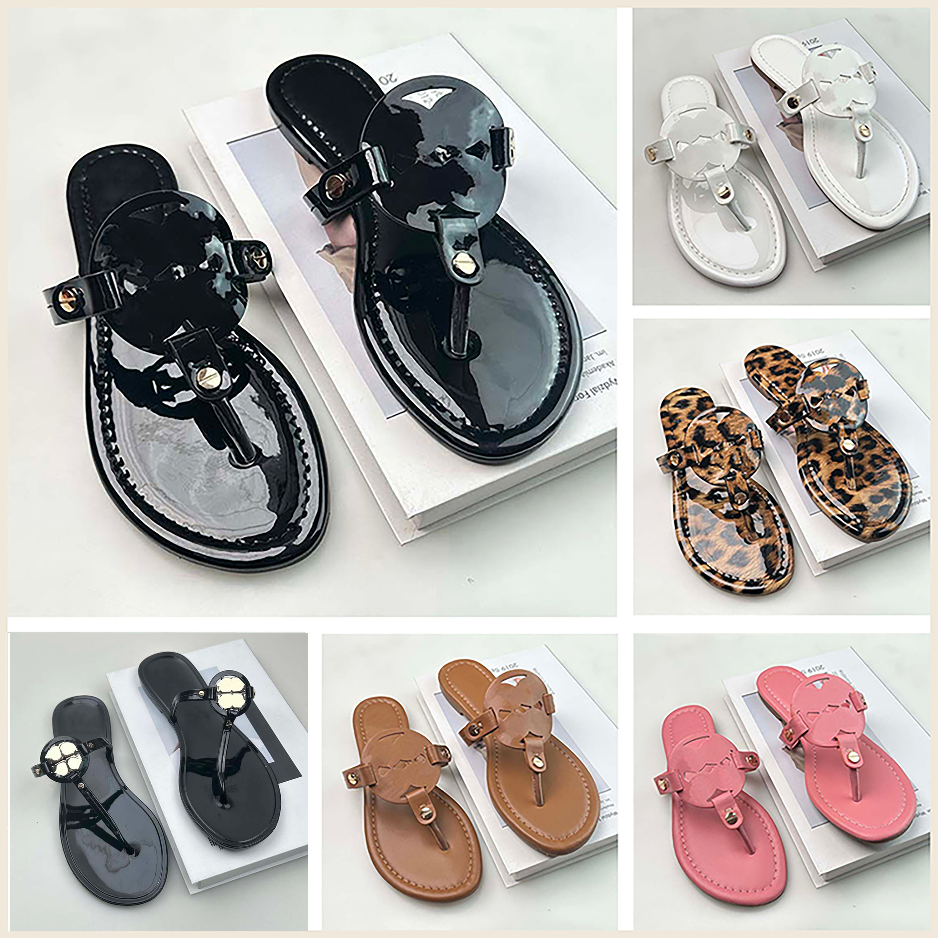 Designer Shoes Womens Slippers ToryburSandals Miller Fashionable Summer Slippers Herringbone Slippers Flat Bottom Beach Shoes TorySlippers Designer Sandals