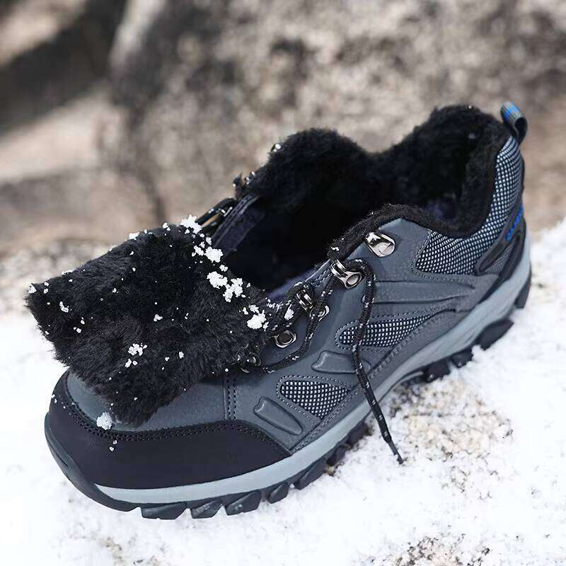 New Arrival Factory Price Mens Hiking Shoes With Fleece Keep Warm Outdoor Boots Sneakers