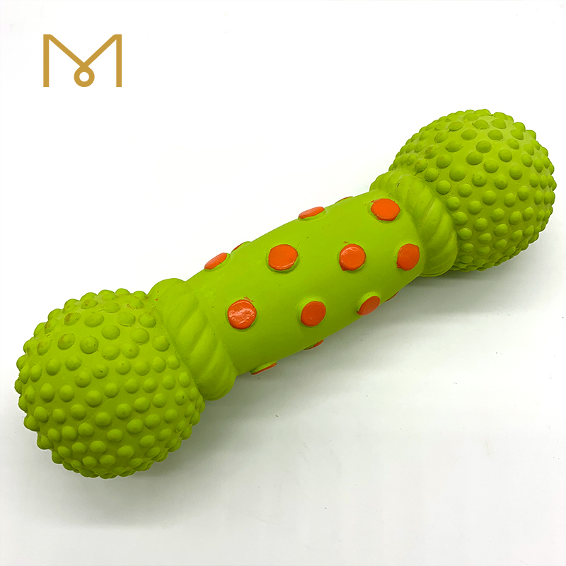 Latex Bone Dog Chew Toys Natural Squeaky Soft Rubber Pet Wholesale for Teething 4pcs/Pack