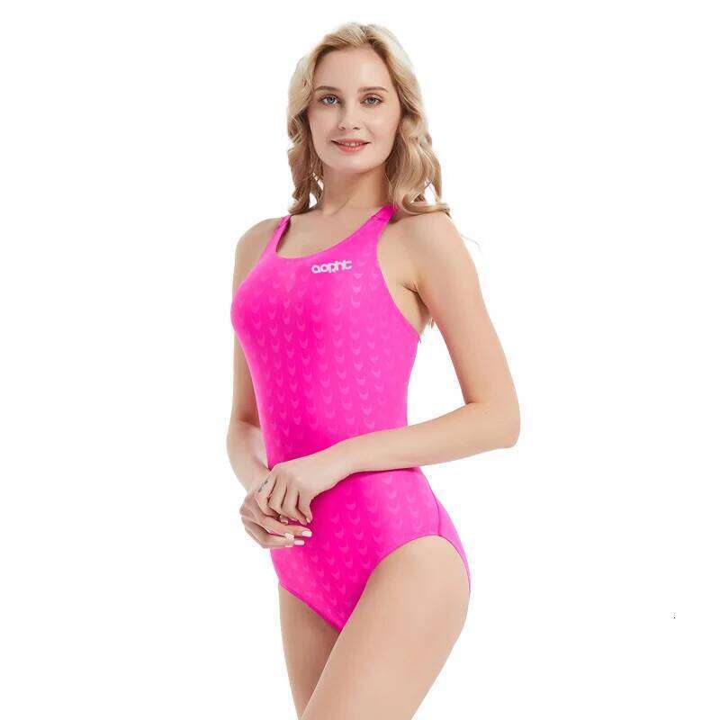 Women Professional Outdoor Water Sports Competition SharkSkin Fabric SwimWear Female One Piece Quick-Dry Athletic SwimSuit