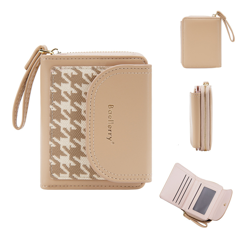 Free Shipping 2025 New Designer Bag High-end Color Blocked Zipper Women's Short Wallet PU Material Exquisite And Practical Coin Purse High-qualit