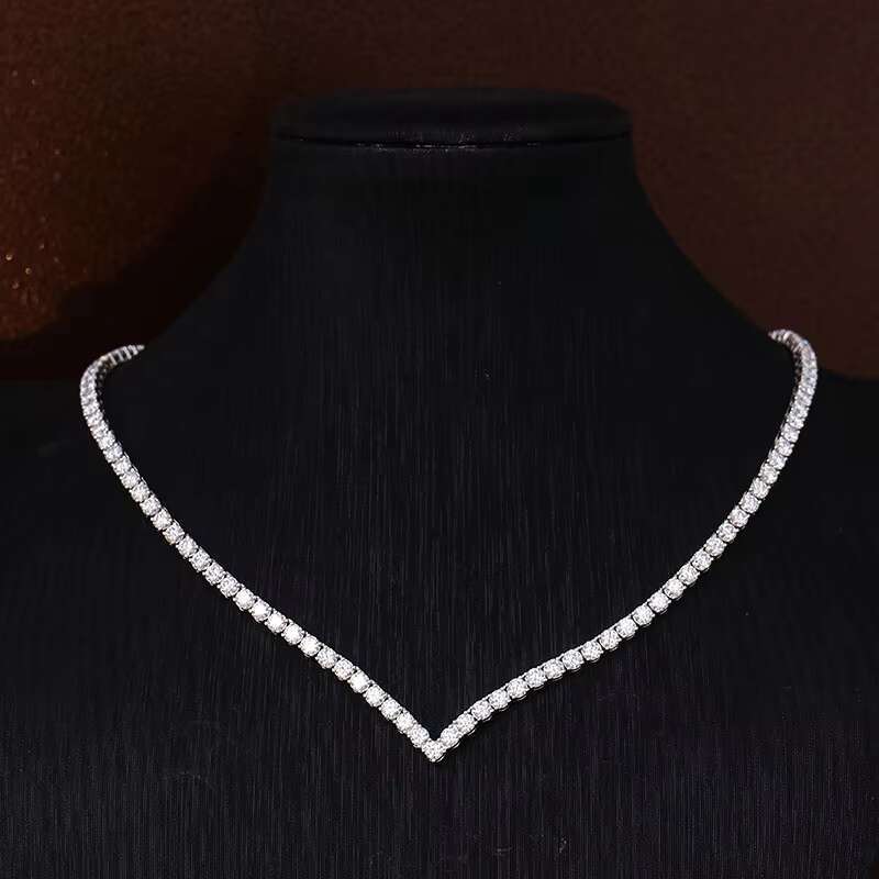 Customize Tennis Necklace Chains for Women Men Iced Out Moissanite Diamond 925 Silver and Gold Silver Jewelry Necklace OACOCA