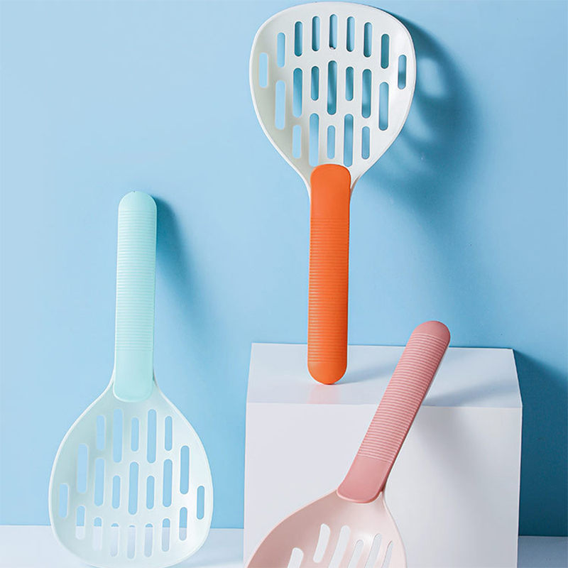 Large cat litter scoop color blocking pet cleaning tool cat toilet filter drop resistant pet litter dog litter scoop