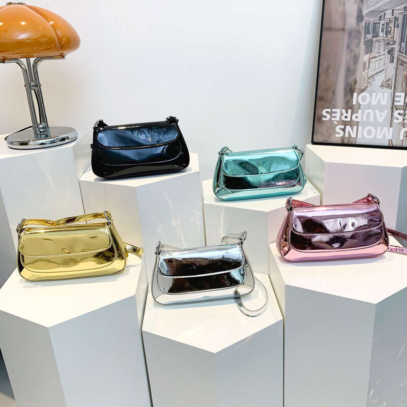 High-Quality Texture for Women 2024 Summer New Shiny Underarm Fashion Simple Ladies Shoulder Crossbody Bag GUHUISHU