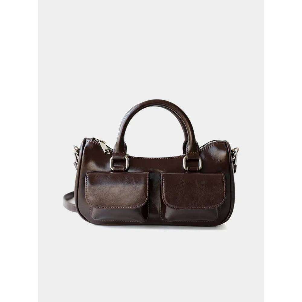 Retro Ladies New Office Split Leather Trendy Versatile Messenger Bag Handheld Single Underarm Shoulder Crossbody 2025/06/10