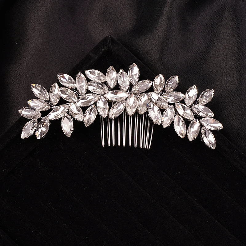 Crystal Rhinestone Hair Combs Rose Gold Silver Color Headpiece For Bride Women Wedding Hair Accessories Head Jewelry 250610