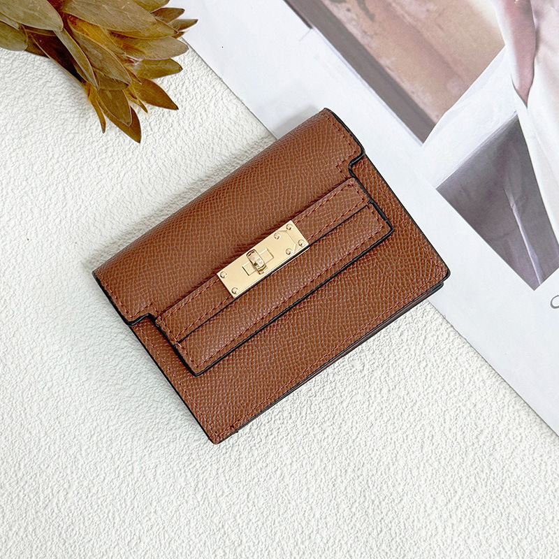 Free Shipping 2025 New Designer Bag Women's Solid Color High-end Card Bag Compact Large Capacity Multi Slot Wallet Exquisite And Practical Zero W