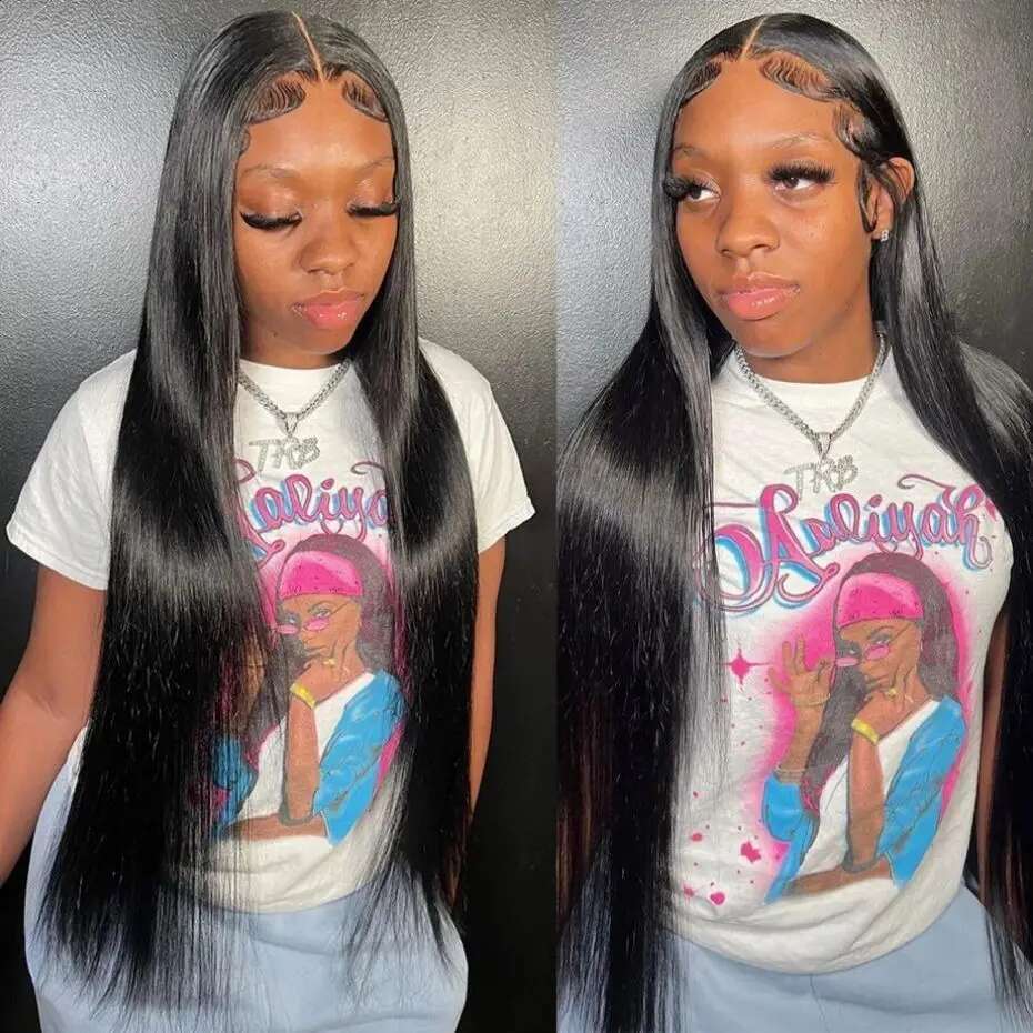 13x4 Natural Bone Straight 200% Density Frontal Brazilian Remy wig HD Transparent Lace 100% Human Hair Wig For Women