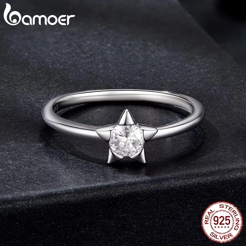 BAMOER luxury rings designer for women 925 sterling silver inlaid VVS1 pass diamond tester moissanite ring for womens engagement wedding ring luxe jew