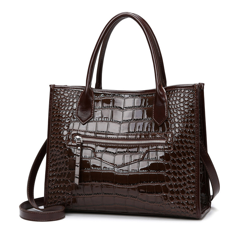 Tote American Style Crocodile Pattern High-end Fashion Commuter Bag Large Capacity Trade Handbag for Women