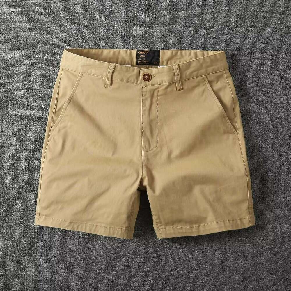 Summer New Men's Casual Slim Fit Straight Cargo With Slight Stretch, Cotton Four-Quarter Pants, Beach Shorts B5