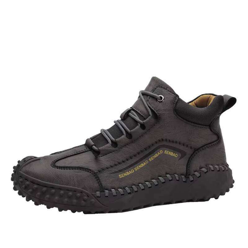 Trend Style Boots Wear-resistant Men Casual Hot Sale Fashion Rubber Winter Leather Shoes