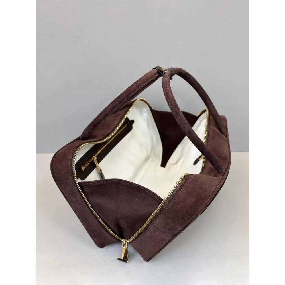 Autumn Winter Retro Suede Cowskin Tote Handbag Women Large Capacity Genuine Leather Armpit Bags Office Lady Single Shoulder Bag